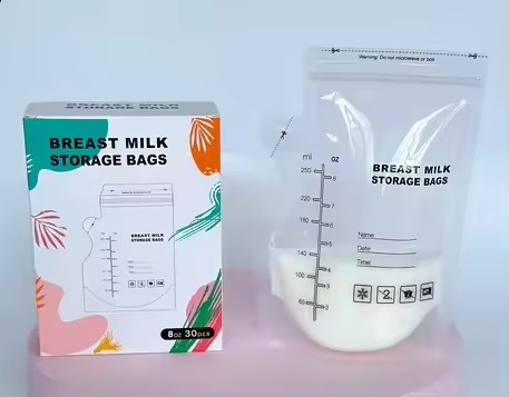 30pcs Breast Milk Freezer storage bags Freezable Portable Self Standing Pre-Sterilised Leakproof Baby Milk Bag Pieces 100% BPA-free