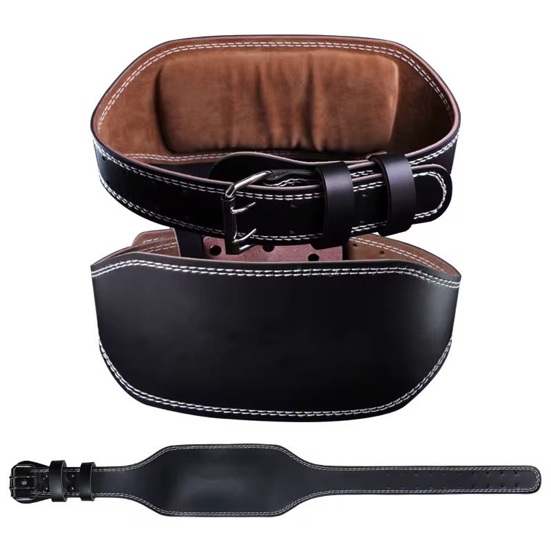 Premium Leather Weightlifting Exercise Belt Waist Support protection deep Squat Deadlift hard pull bench press  Powerlifting Gym Belt Unisex Wide Wrap Training Weight Lifting Double Buckle For Body Bu