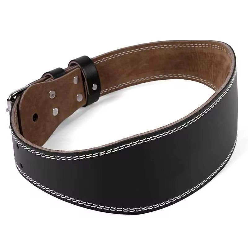 Premium Leather Weightlifting Exercise Belt Waist Support protection deep Squat Deadlift hard pull bench press  Powerlifting Gym Belt Unisex Wide Wrap Training Weight Lifting Double Buckle For Body Bu