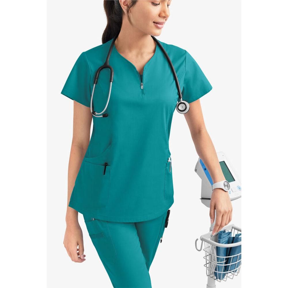 Teal Green Medical Scrubs for Doctors Nurses and Health Hospital Uniforms Stretch V-Neck Scrub Top & Jogger Pant with Pockets Infinity