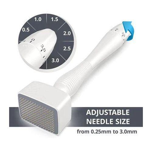 140A PIN Derma Stamp Adjustable Needle Length Microneedle Real Skin Care Beard Growth Scalp Hair Re-Growth Acne Scar Pits Dermastamp Rejuvenation Titanium Dermaroller Anti Wrinkle Therapy