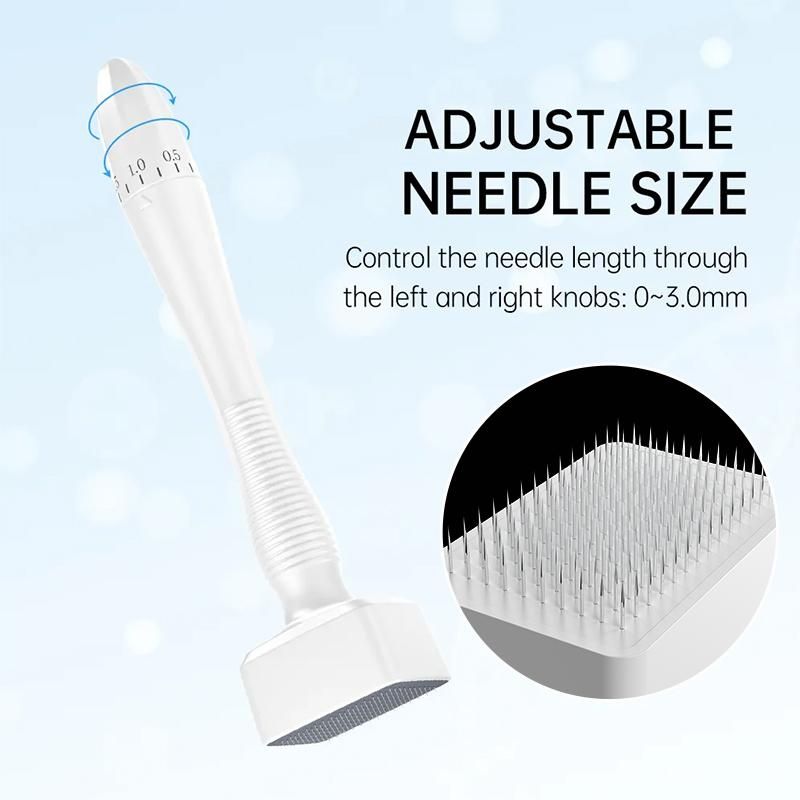 140A PIN Derma Stamp Adjustable Needle Length Microneedle Real Skin Care Beard Growth Scalp Hair Re-Growth Acne Scar Pits Dermastamp Rejuvenation Titanium Dermaroller Anti Wrinkle Therapy