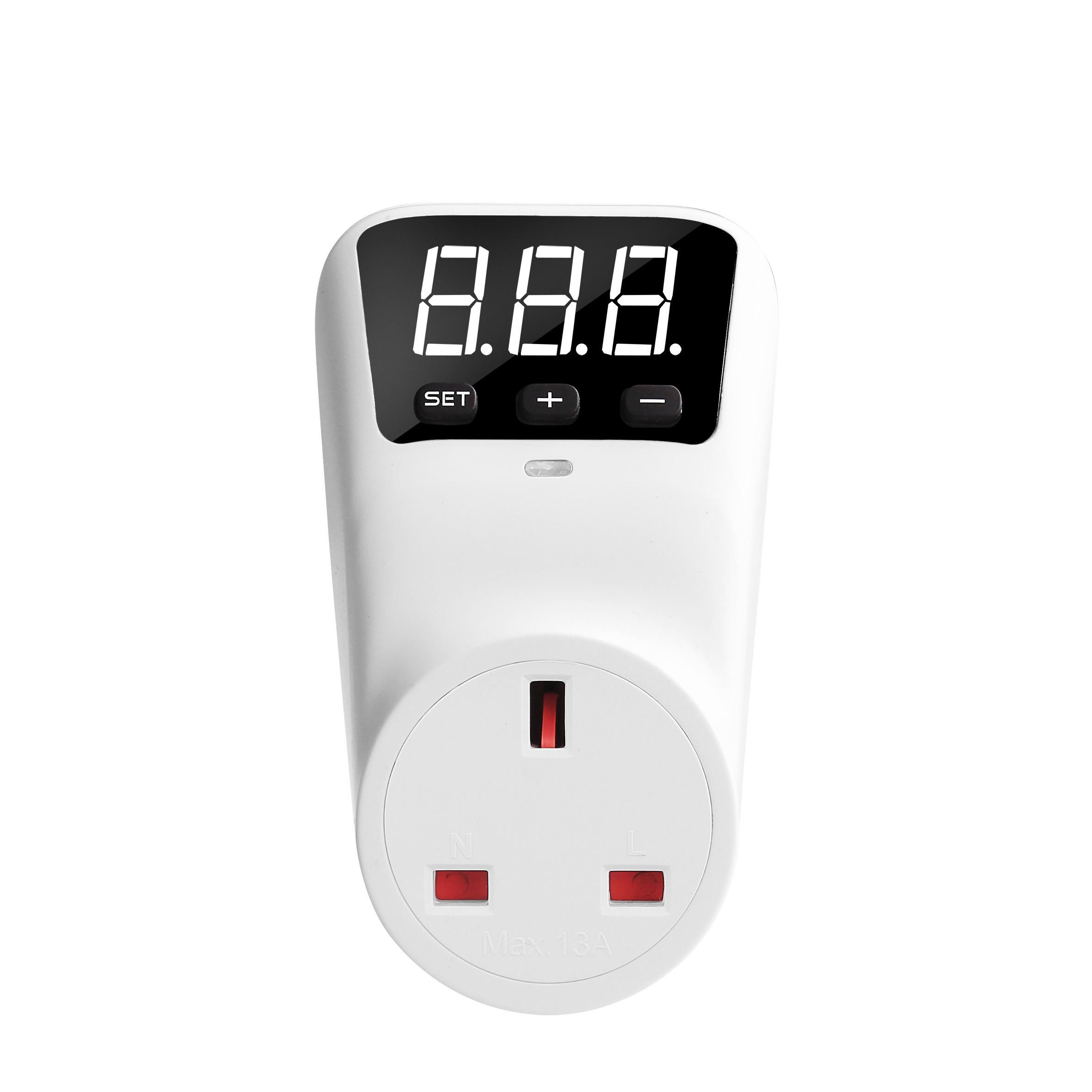 HLP02 Voltage Protector Automatic Reset Over Under Voltage Protectors Socket Digital Display Power Surge Fridge/ TV Guard Protector UK Plug