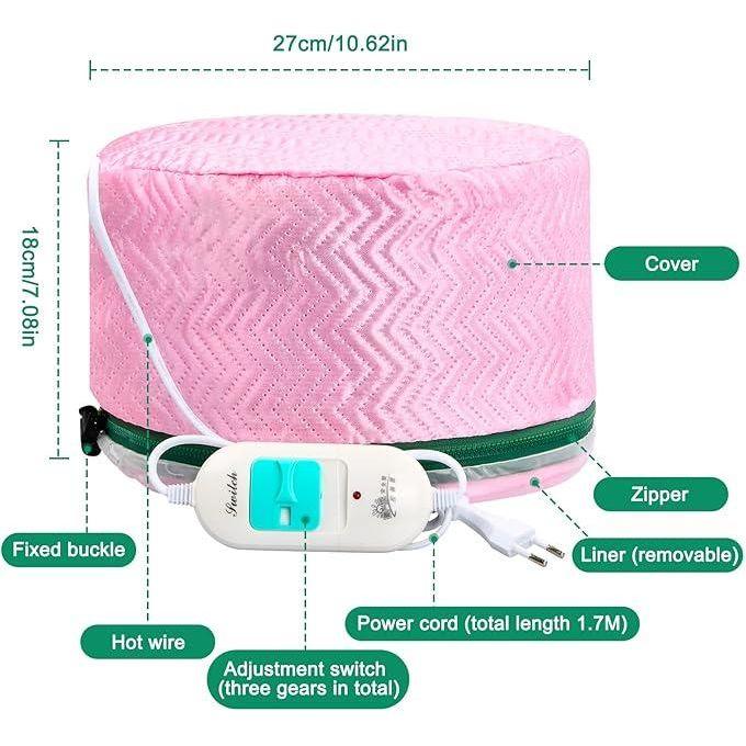 Hair Steamer Cap Electric Hair Heating Hat Thermal Treatment Steam Deep Conditioning Best New Heat Steaming Spa Hair Care Cap For Natural Hair Scalp Home Use