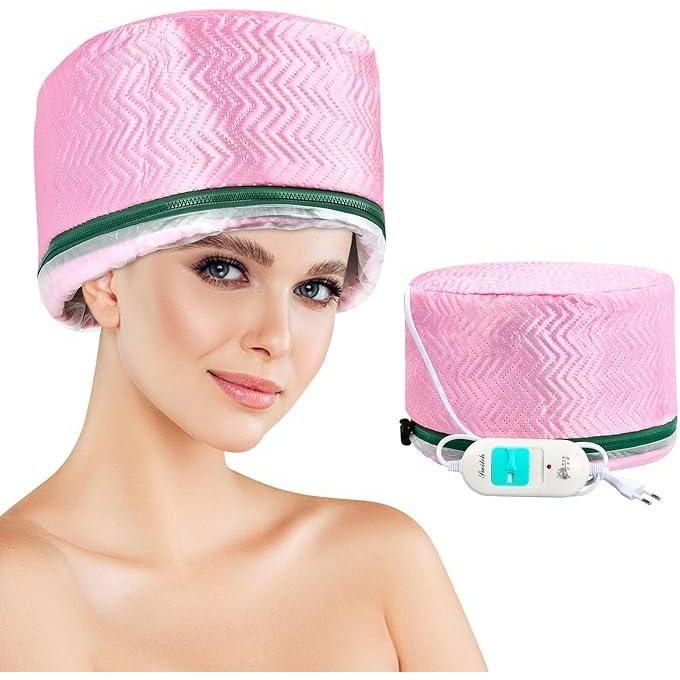 Hair Steamer Cap Electric Hair Heating Hat Thermal Treatment Steam Deep Conditioning Best New Heat Steaming Spa Hair Care Cap For Natural Hair Scalp Home Use