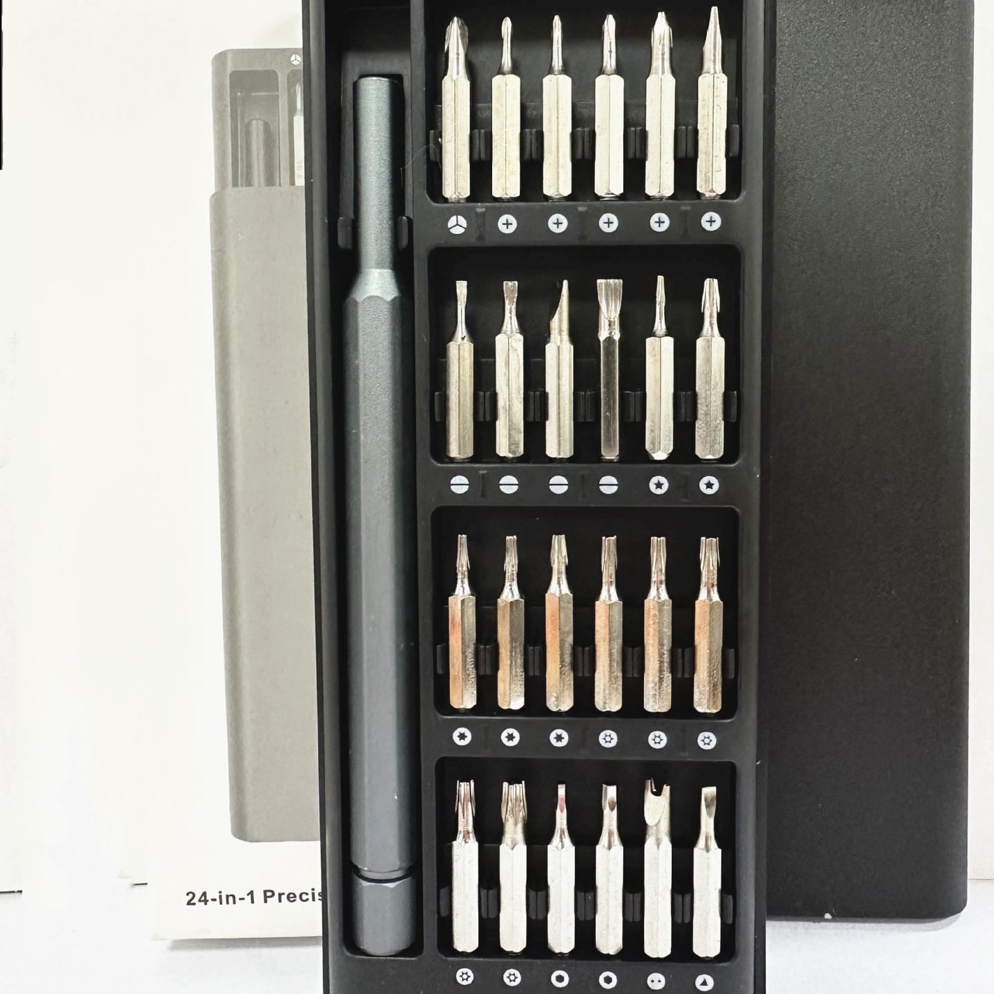 Mini 25-in-1 Small Tri Circle Magnetic Precision Screwdriver Set Magnetic Mini Repair Electronics Phone PC Ratchet Drill Socket Repair Tool Bit Portable Professional Kit Set