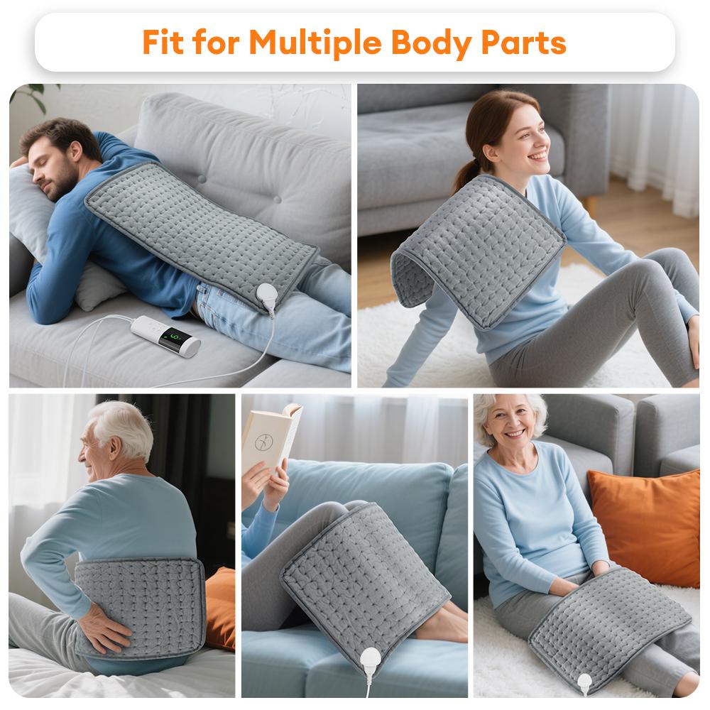 30*60cm Electric Heating Timer Blanket Heated Mat Electro Sheet Pad 4 Timer Settings 11.8x23.6 Inch Period Cramps Relief for Waist Belt Winter Heater Abdomen Shoulder Back Pain 9 Heat Levels Body Appl