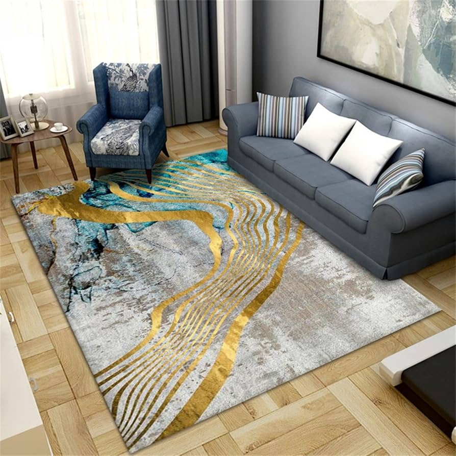 Modern Minimalist 3D Living Room Carpet - Size 5x8 for Stylish Home Decor