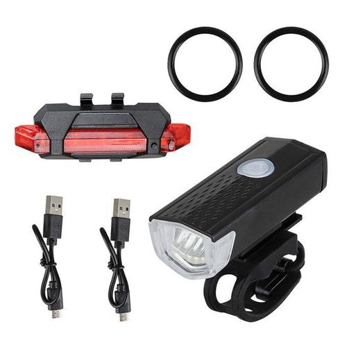 Safety LED Front & Rear Tail Bicycle Bike Light USB Rechargeable Flashlight Kit, Night riding lights Bicycle Front Back Taillight Set Cycling Safety Warning Light Waterproo
