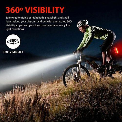 Safety LED Front & Rear Tail Bicycle Bike Light USB Rechargeable Flashlight Kit, Night riding lights Bicycle Front Back Taillight Set Cycling Safety Warning Light Waterproo
