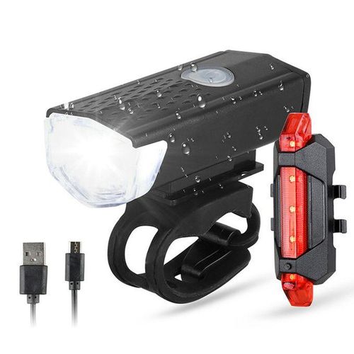 Safety LED Front & Rear Tail Bicycle Bike Light USB Rechargeable Flashlight Kit, Night riding lights Bicycle Front Back Taillight Set Cycling Safety Warning Light Waterproo
