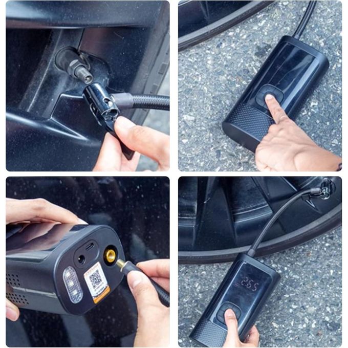 150PSI Portable Electric Tire Inflator Pump,  Wireless/ Cordless Digital Car Tire Air Pump/ air Compressor with Emergency LED light for Car Motorcycle Bicycle  Boat, Ball, Inflatables