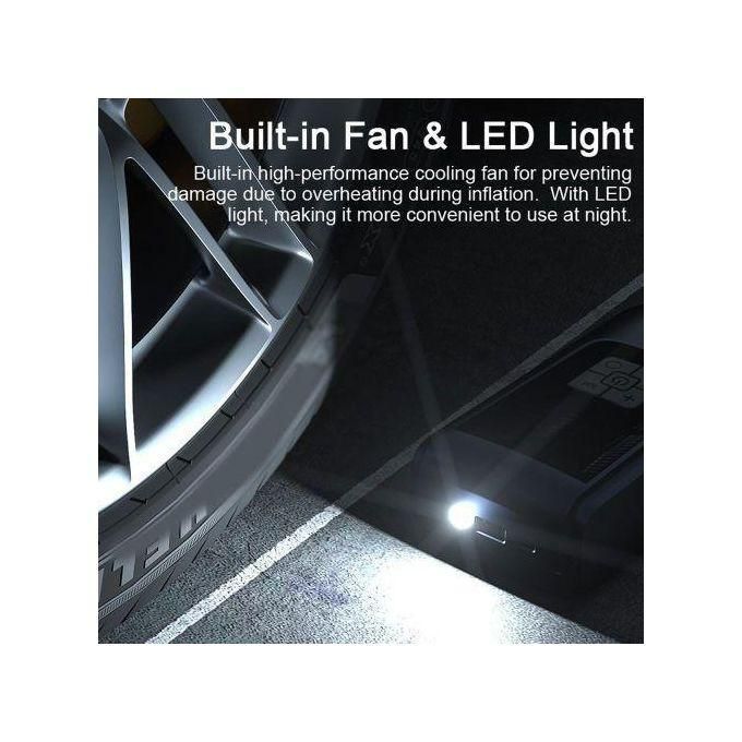 Multifunctional 3 in 1 Portable Car Air Pump - with Digital Tyre Air Compressor, Emergency light, phone power bank. Wireless Tire Inflator, 150 PSI Tyre Air Pressure Pump Car, type C charging