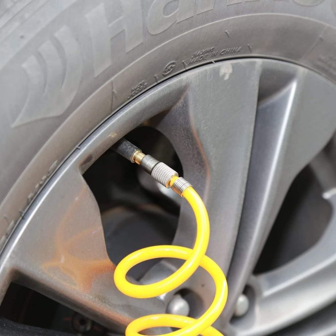 Portable double cylinder Air Compressor Tire Pump with Tool Kit,Tyre Pressure Gauge,  Tire Inflator, Heavy Duty for Car, Truck, Bicycle and Inflatable  with tire Puncture Repair kit, storage box