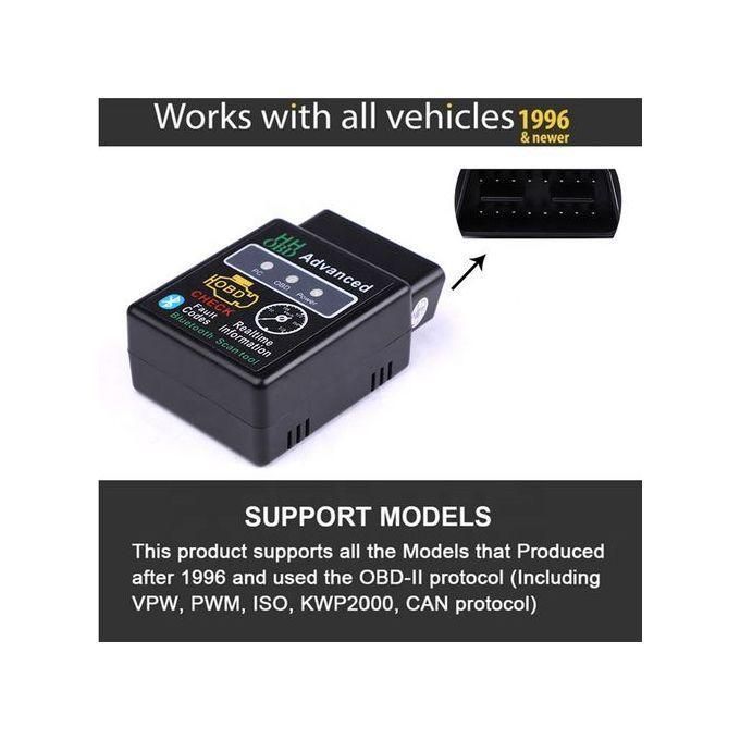 Car Engine Car Auto Diagnostic Scanner Tool, BlueTooth OBD2 Check Engine Light Fault Detector Repair,  OBDII Diagnosis Bluetooth Device OBD 2 Automotive Code Reader Scan, Scanner connected to Phone