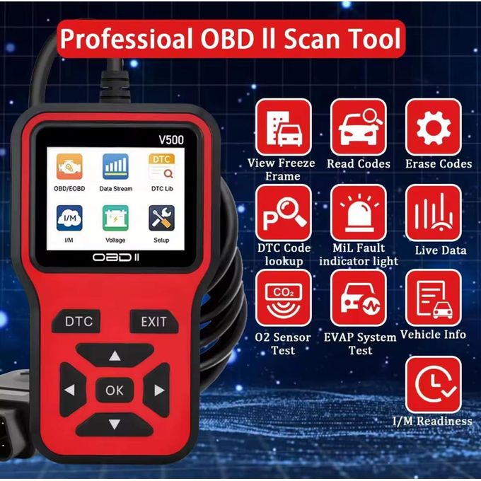 V500 Enhanced Universal OBD II Scanner Car Engine Fault Code Reader CAN Diagnostic Scan Tool, Read and Clear Error Codes for 1996 or Newer OBD2 Protocol Vehicle
