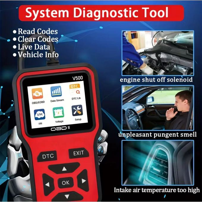 V500 Enhanced Universal OBD II Scanner Car Engine Fault Code Reader CAN Diagnostic Scan Tool, Read and Clear Error Codes for 1996 or Newer OBD2 Protocol Vehicle