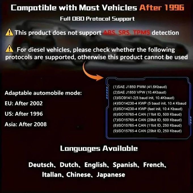 V500 Enhanced Universal OBD II Scanner Car Engine Fault Code Reader CAN Diagnostic Scan Tool, Read and Clear Error Codes for 1996 or Newer OBD2 Protocol Vehicle