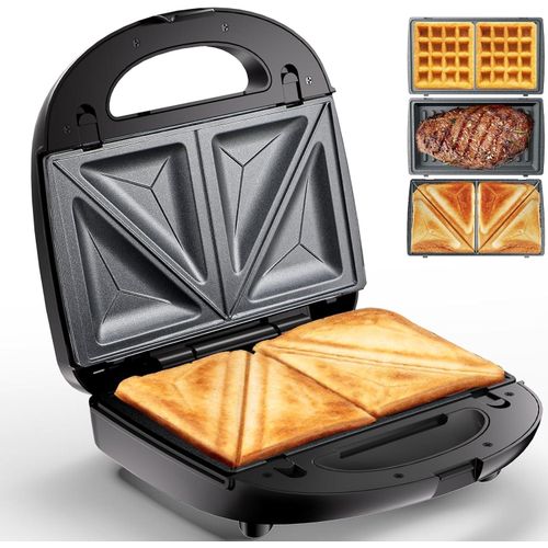 Raf 3 in 1 Sandwich Maker 2 Slot Non-Stick-3in1 Interchangable Sandwich Grill And Waffle Maker,