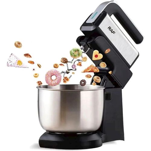Raf 1000W heavy duty Quality Kitchen 2in1 Stand and hand Mixer with Stainless Steel 3.5L bowl Egg Whisk, Dough Hook, Flat Beater
