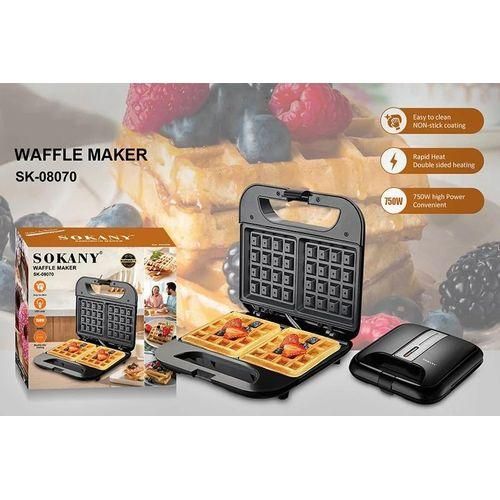 Sokany Waffle Maker, 750W Electric Non-Stick Waffle Iron Machine, Dual Belgian Waffle Machine, Automatic Temperature Control, Cool Touch Handle