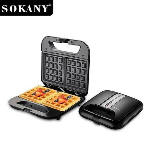 Sokany Waffle Maker, 750W Electric Non-Stick Waffle Iron Machine, Dual Belgian Waffle Machine, Automatic Temperature Control, Cool Touch Handle