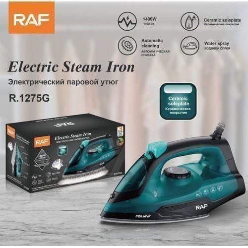 RAF Steam Iron with Non-Stick Soleplate, 1400W Fabric care, Vertical Steam, Dry & Spray Options, Adjustable Temp, Indicator Light, 200ml Tank, Self-Cleaning Function
