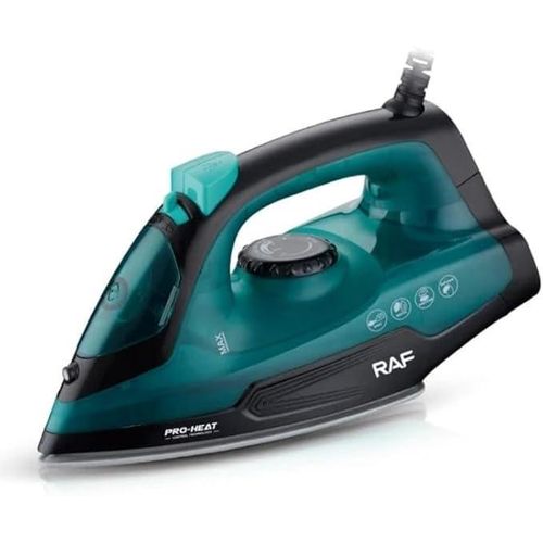 RAF Steam Iron with Non-Stick Soleplate, 1400W Fabric care, Vertical Steam, Dry & Spray Options, Adjustable Temp, Indicator Light, 200ml Tank, Self-Cleaning Function