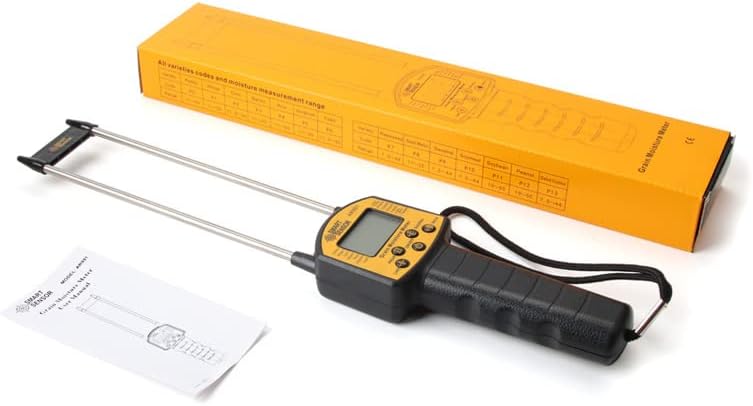 Smart Sensor/grain moisture meter AR991 Digital LCD Grain Humidity Meter with High Precision Probe, Ergonomic Design for Wheat Corn Rice Peanut Soy Bean, convenient Grain Moisture Tester