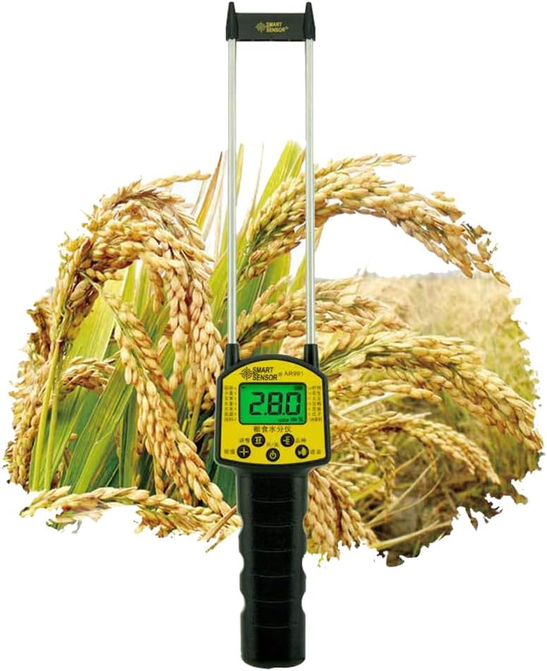 Smart Sensor/grain moisture meter AR991 Digital LCD Grain Humidity Meter with High Precision Probe, Ergonomic Design for Wheat Corn Rice Peanut Soy Bean, convenient Grain Moisture Tester