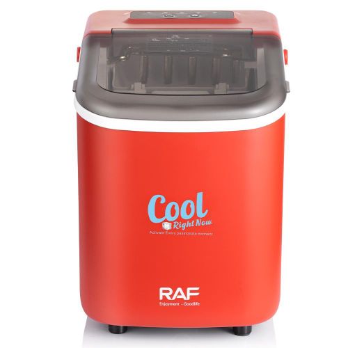 RAF Heavy duty Ice Maker Countertop, Portable Self-Cleaning Ice Maker Machine with Handle, Scoop-Ideal for Home, Kitchen, Office, Bar, Party