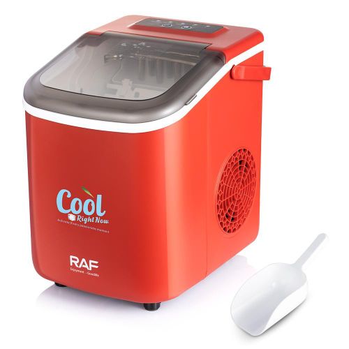RAF Heavy duty Ice Maker Countertop, Portable Self-Cleaning Ice Maker Machine with Handle, Scoop-Ideal for Home, Kitchen, Office, Bar, Party