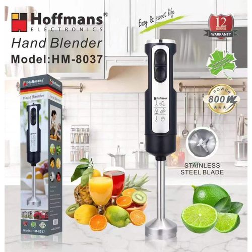 Hoffmans 800w Immersion Stick Hand Blender with Stainless Steel Body&Blades, Powerful Electric Ice Crushing 2-Speed Control Handheld Food Mixer,Purees, Smoothies, Shakes, Sauces & Soups