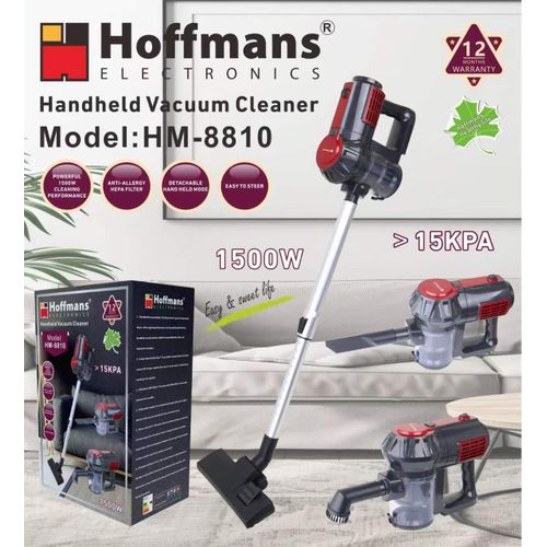 Hoffmans Heavy duty Handheld 15KPa 3-in-1 Vacuum Cleaner,1500W High-Power Suction Handheld Stick Cleaner,5M Cord Handheld ,Rotating floor brush,Lightweight Vaccum for Car,Home, Kitchen and office