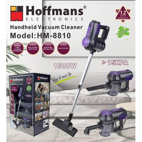 Hoffmans Heavy duty Handheld 15KPa 3-in-1 Vacuum Cleaner,1500W High-Power Suction Handheld Stick Cleaner,5M Cord Handheld ,Rotating floor brush,Lightweight Vaccum for Car,Home, Kitchen and office