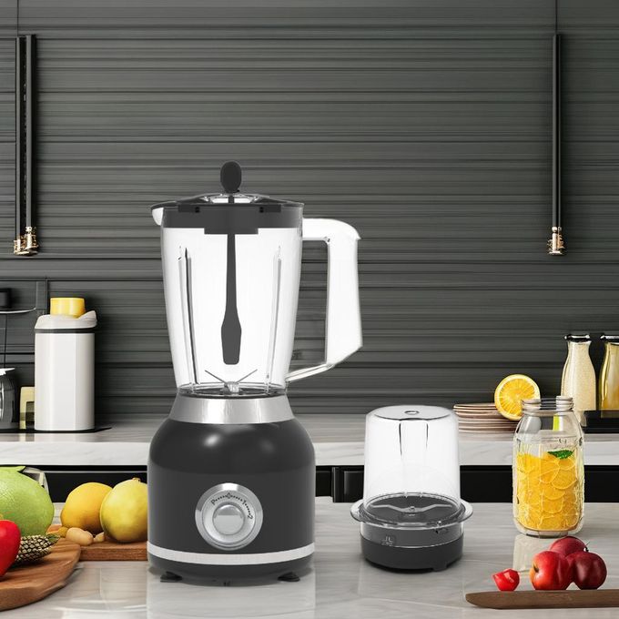 Hoffmans 600W 2-in-1 Blender and dry grinder high speed and powerful motor 1.75 L Unbreakable PC Jar, 3 Speeds, Stainless Blades, Easy To Clean Detachable Parts, Perfect for Blending and Grinding