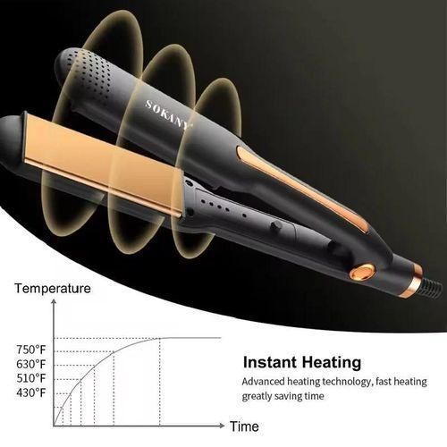 Sokany Infrared Ionic Hair Straightener WET and DRY – Professional Ceramic Flat Iron with Adjustable Temperature, Frizz-Free Styling, Auto Shut-Off & Overheat Protection-750F