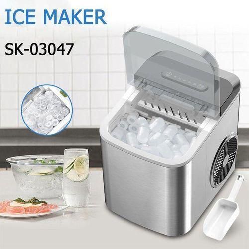 Sokany Ice Maker Countertop, Ready 9 Cubes in 6 Mins, 26 lbs Per Day, Portable Ice Machine with Ice Scoop & Basket, Self-Cleaning Ice Makers for Home/Party/RV/Camping, Silver