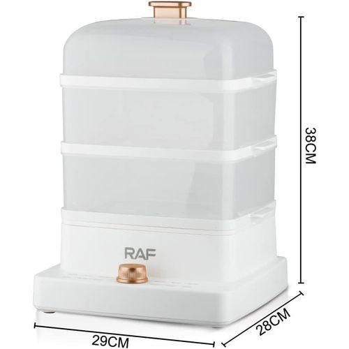 RAF Electric Food Steamer, 1200W Fast Heating with 3 Tiers Stackable Basket, 12L(4.0L each) Large Capacity Simultaneous Cooking for Vegetables, Meats, Grains, Auto Shutoff & Anti-dry Protection