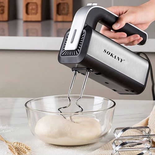 Sokany Hand Mixer Electric, Handmixer 800W Electric Whisk 5 Speed with Turbo Handheld Mixer, 2 Dough Hooks, 2 Beaters for Easy Whipping, Mixing Cookies, Brownies, Cakes, and Dough