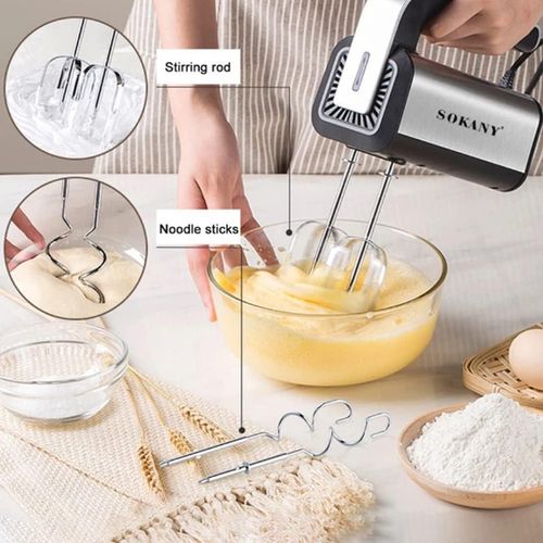 Sokany Hand Mixer Electric, Handmixer 800W Electric Whisk 5 Speed with Turbo Handheld Mixer, 2 Dough Hooks, 2 Beaters for Easy Whipping, Mixing Cookies, Brownies, Cakes, and Dough