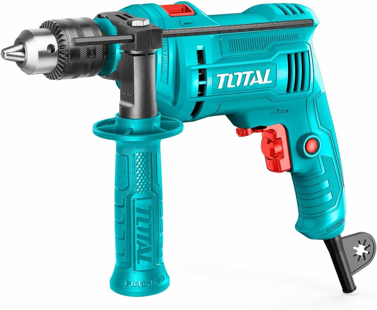 Total 710W Heavy Duty Corded Hammer Drill - 13mm Powerful Electric Drill with 2-Speed Drill Mode for Concrete, Steel, Wood