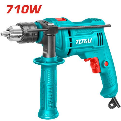 Total 710W Heavy Duty Corded Hammer Drill - 13mm Powerful Electric Drill with 2-Speed Drill Mode for Concrete, Steel, Wood