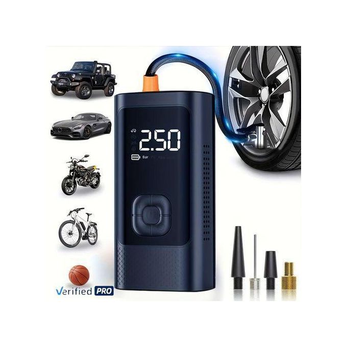 150 PSI Portable Air Compressor, Cordless Tyre Inflator for Car Moto Bike Ball,Rechargeable Battery Car Tyre Pump-Rechargeable (USB-C Charger) Electric Digital, Cordless Tire Inflator