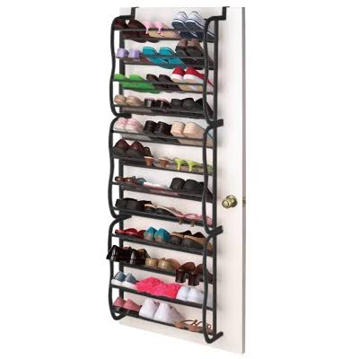 36 Pairs Over The Door Shoe Rack - Black
