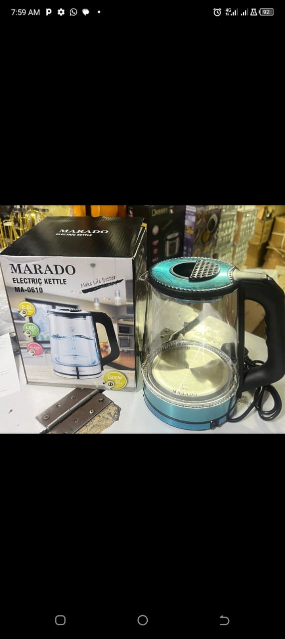 MARADO 2.2 L 1500W GLASS ELECTRIC KETTLE - AUTOMATIC