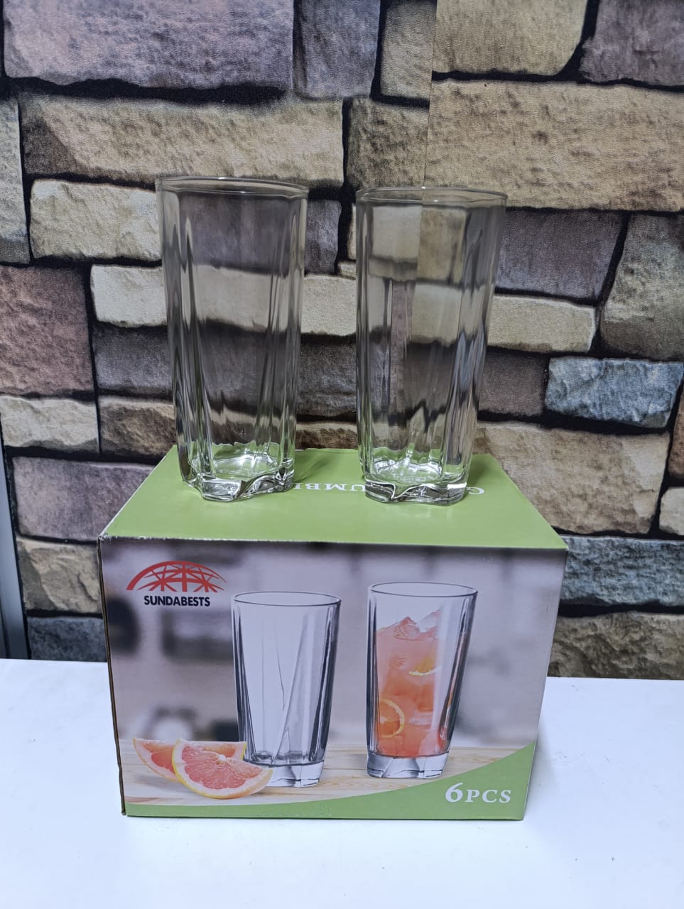 SUNDABEST 6 PCS WATER GLASSES  SET