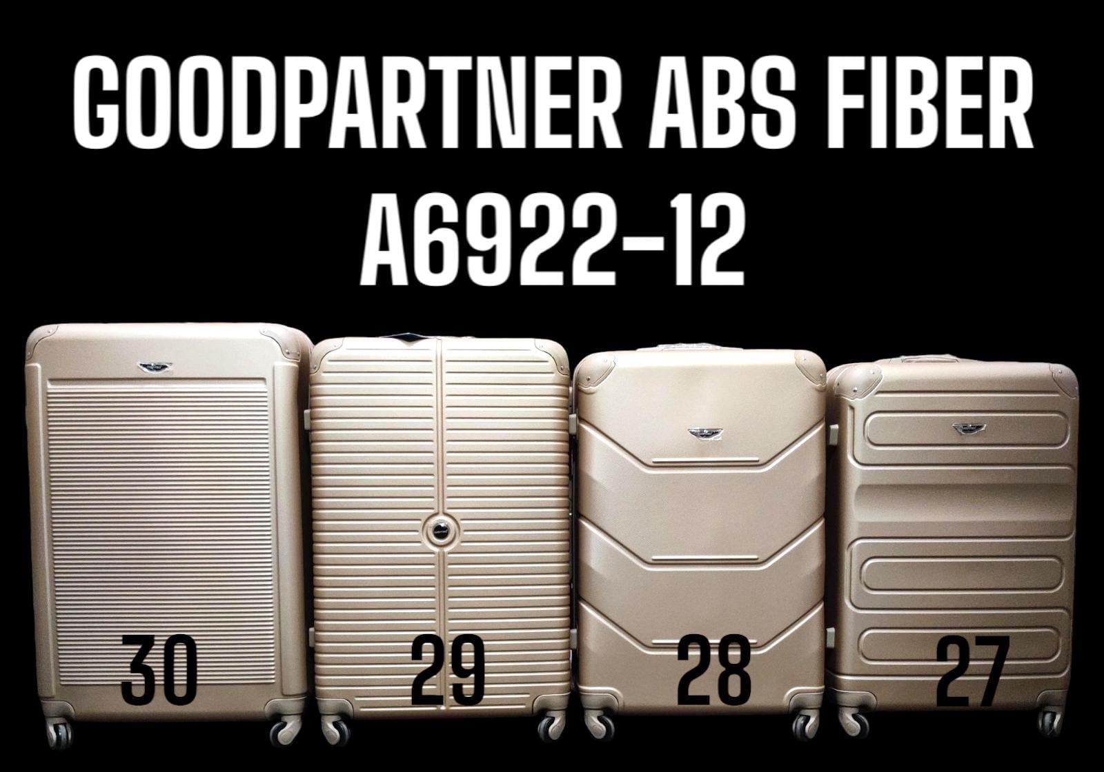 3 IN 1 GOOD PARTNER ABS FIBER A6922-12 TRAVEL SUITCASES ( SIZE 28 )