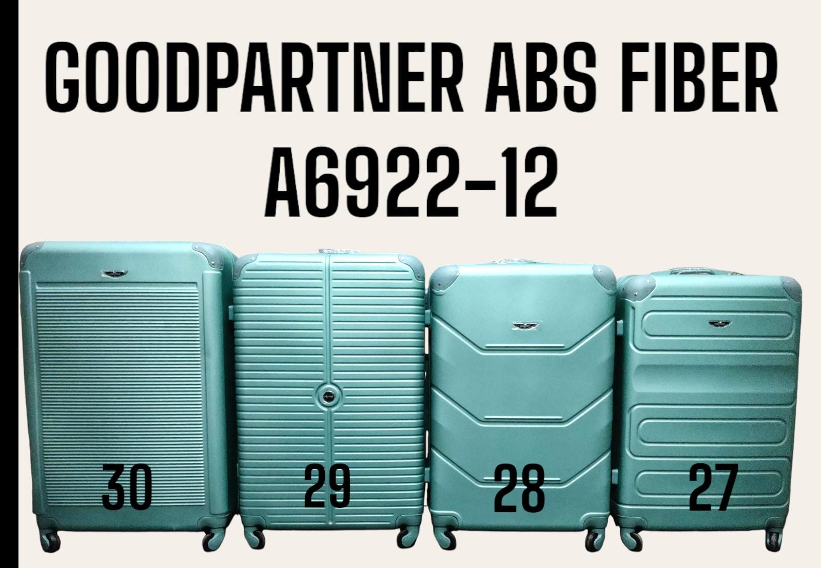 3 IN 1 GOOD PARTNER ABS FIBER A6922-12 TRAVEL SUITCASES ( SIZE 28 )