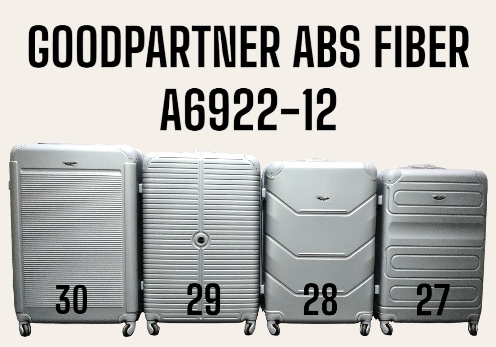 3 IN 1 GOOD PARTNER ABS FIBER A6922-12 TRAVEL SUITCASES ( SIZE 28 )